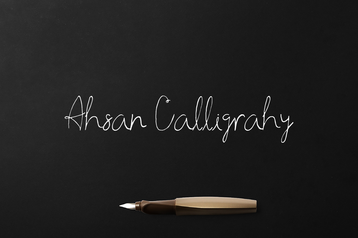 Ahsan Calligraphy Font for Handmade Labels and Branding