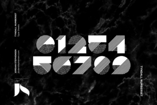 Tyndall Free Number Set Font for Handmade Labels